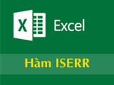 The ISERR function in Excel, returns the value True if the value is any error n